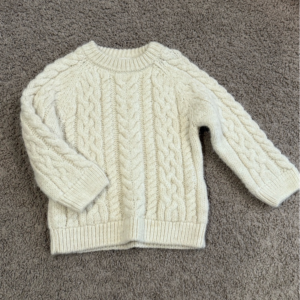 Cozy Cream Zara Kids Cable Knit Sweater size 2-3t